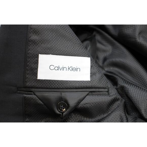 Calvin Klein Blazer Mens 40R Black Single Breasted Notch Lapel Suit Jacket - Picture 3 of 9